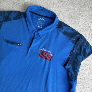 Men's Oakley 2XL Hydrolix Michigan‎ National Guard Camo Polo Shirt